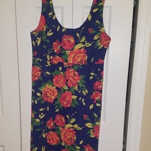 Lands End Sleeveless Floral Shift Dress (A2)